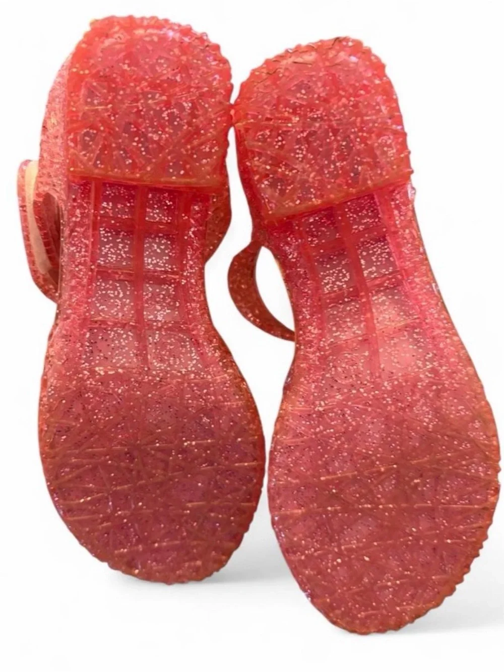 10 little girls sparkly pink heels jelly shoes fancy dressy sandals shoes
